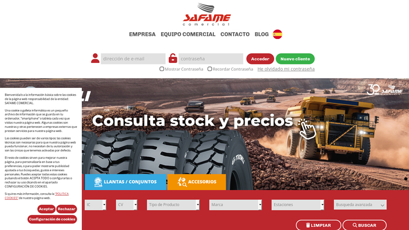 Distribuidor de neumáticos - Safame Comercial S.L.