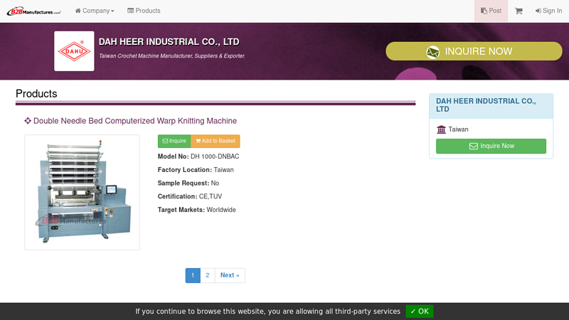 Double Needle Bed Computerized Warp Knitting Machine