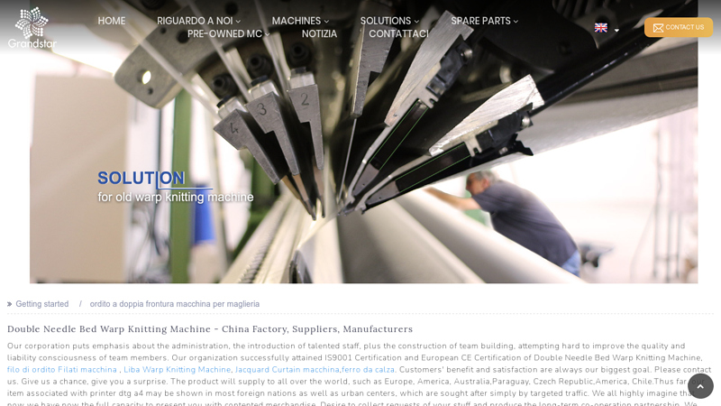 Double Needle Bed Warp Knitting Machine