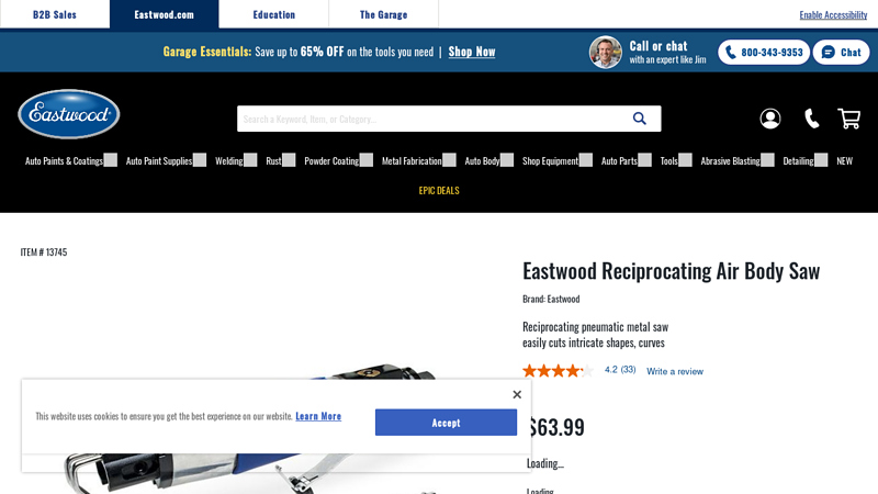 Eastwood Reciprocating Air Body Saw