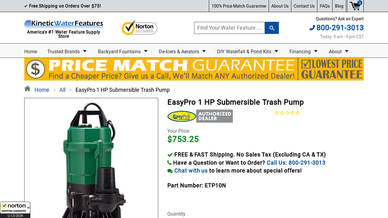 EasyPro 1 HP Submersible Trash Pump