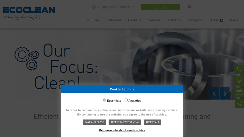 Ecoclean Ecoclean industrial parts cleaning machines