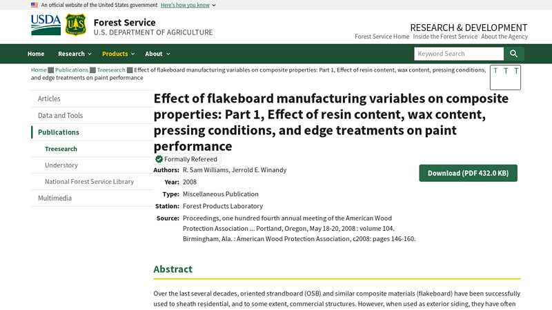 Effect of flakeboard manufacturing variables on composite properties