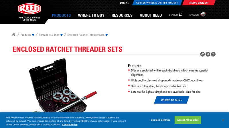 Enclosed Ratchet Threader Sets