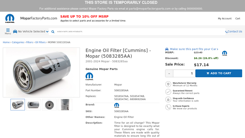 Engine Oil Filter [Cummins]