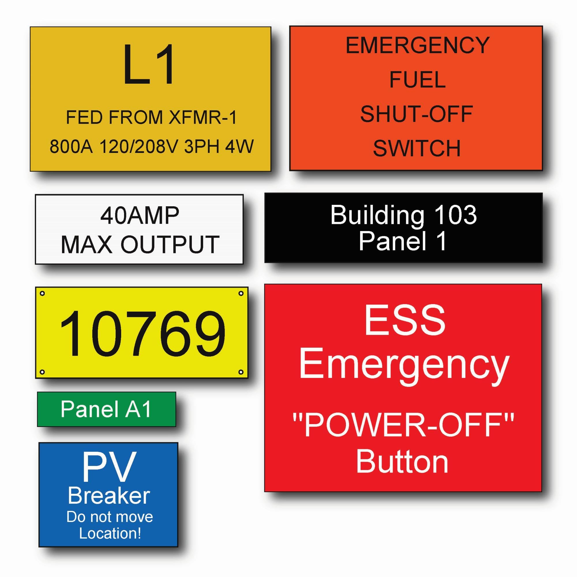 Engraved Electrical Plates, Phenolic Labels