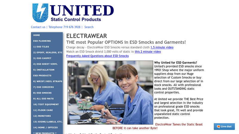 ESD Smocks $30.44, ESD garments $45.66