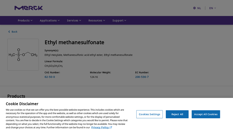 Ethyl mesylate, Methanesulfonic acid ethyl ester