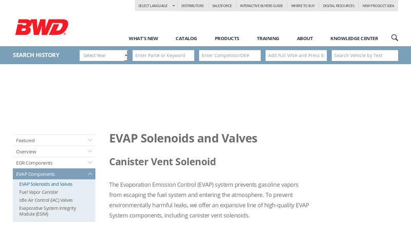 EVAP Solenoids and Valves