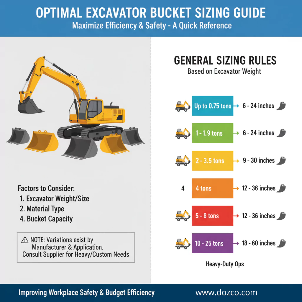 Excavator Bucket Sizes & Types
