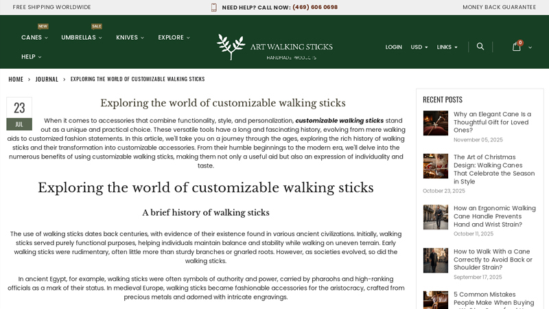 Exploring the world of customizable walking sticks