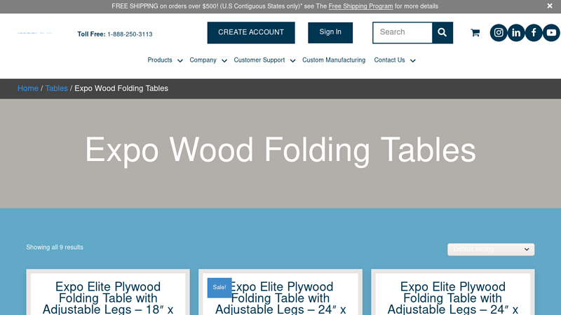 Expo Wood Folding Tables Archives