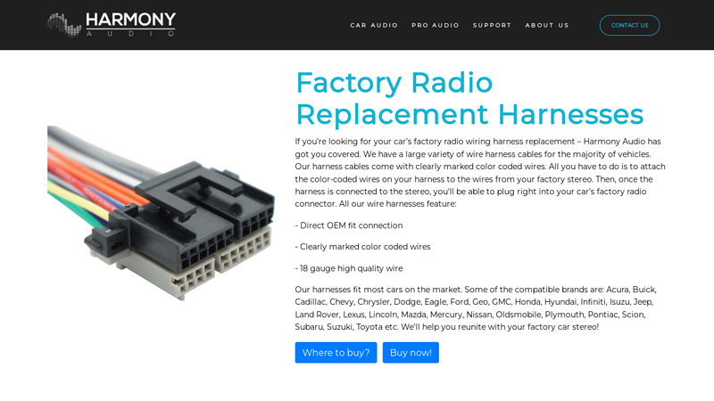 Factory Radio Replacement Harnesses