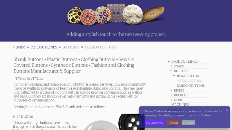 Fashion and Clothing Buttons Manufacturer & Supplier