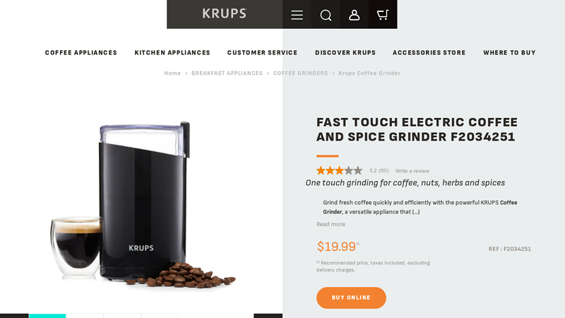 Fast Touch Electric Coffee and Spice Grinder F2034251