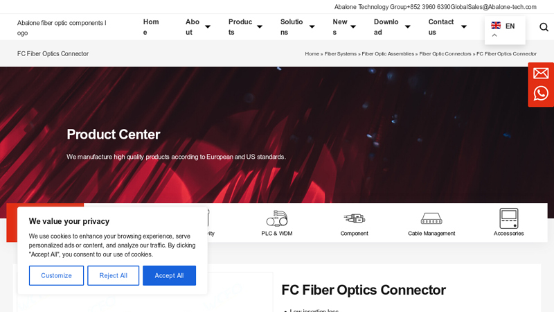 FC Fiber Optics Connector