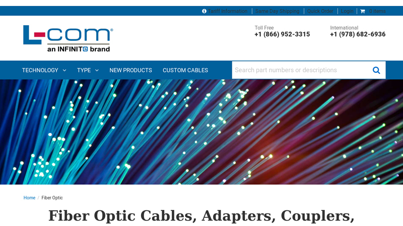 Fiber Optic Cables, Adapters, Couplers, Connectors & Other ...