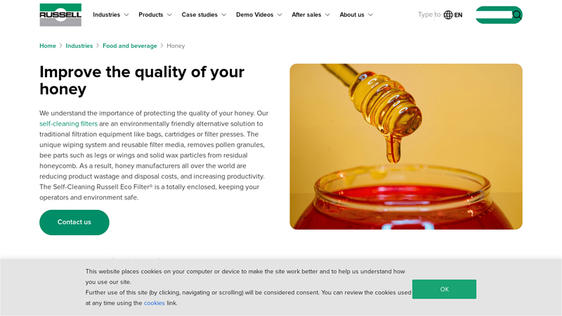 Filtering honey with self