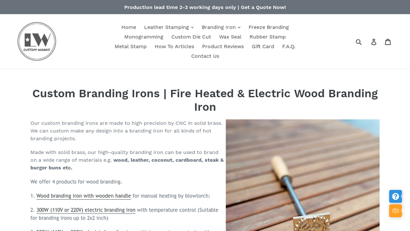 Fire Heated & Electric Wood Branding Iron