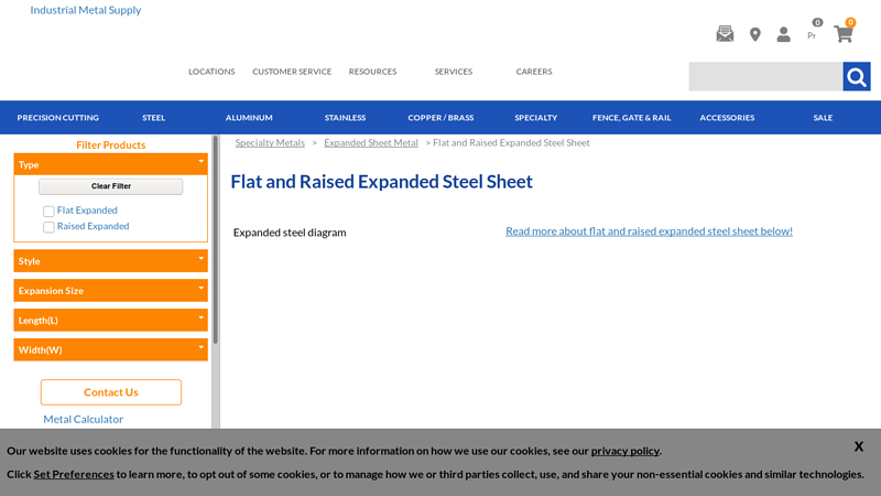 Flat and Raised Expanded Steel Sheet