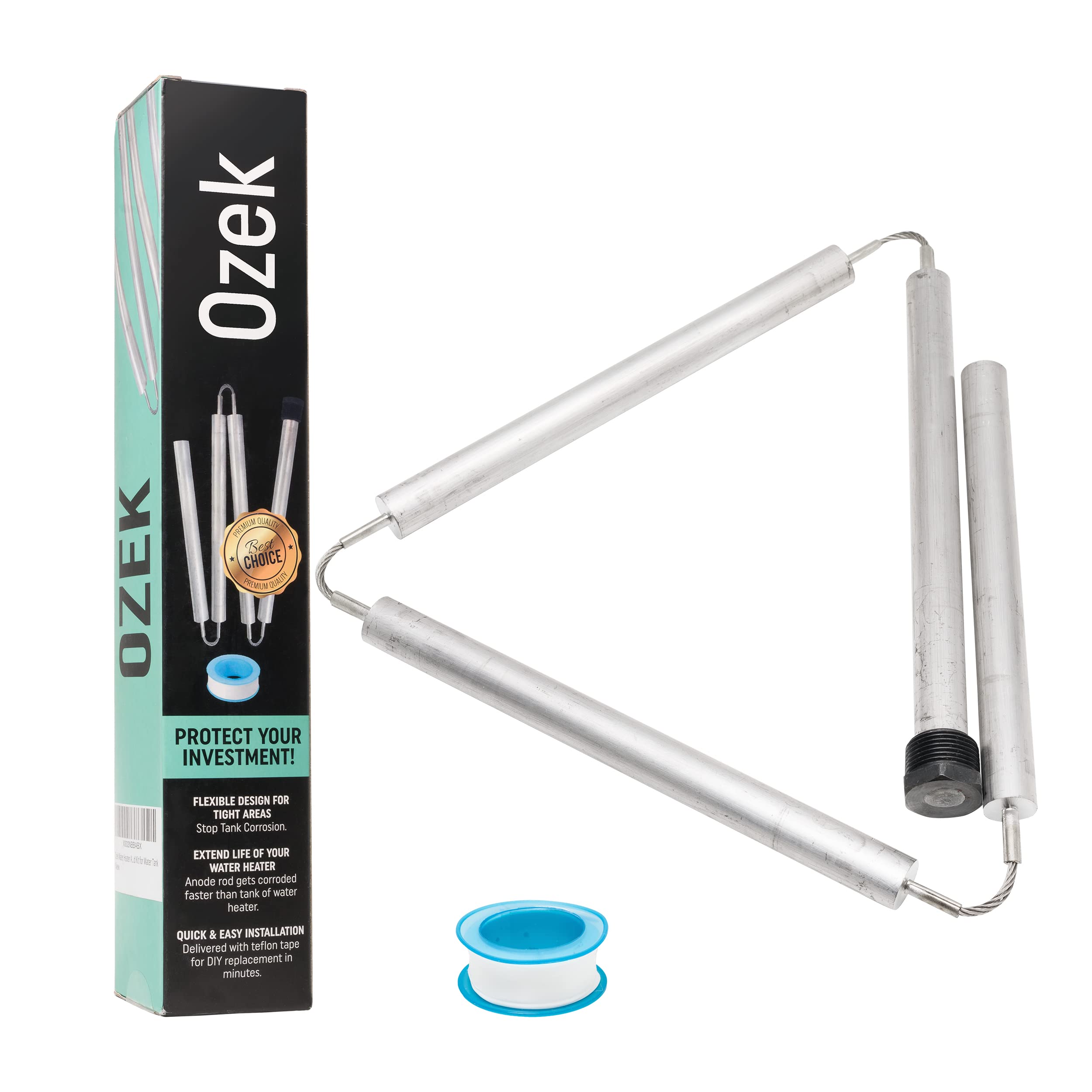 Flexible anode rod for hot water heater