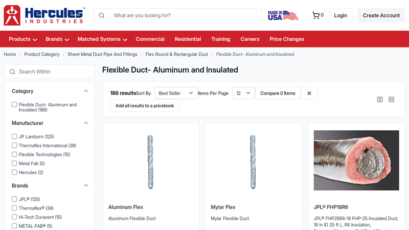 Flexible Duct- Aluminum and Insulated