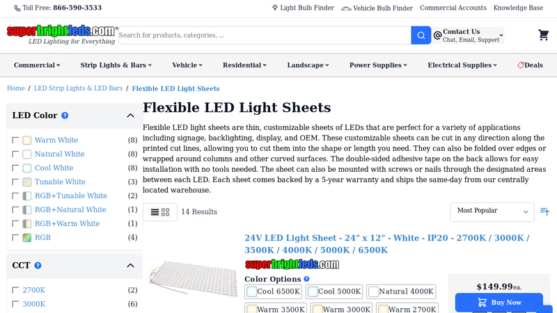 Flexible LED Light Sheets - Sign Lighting
