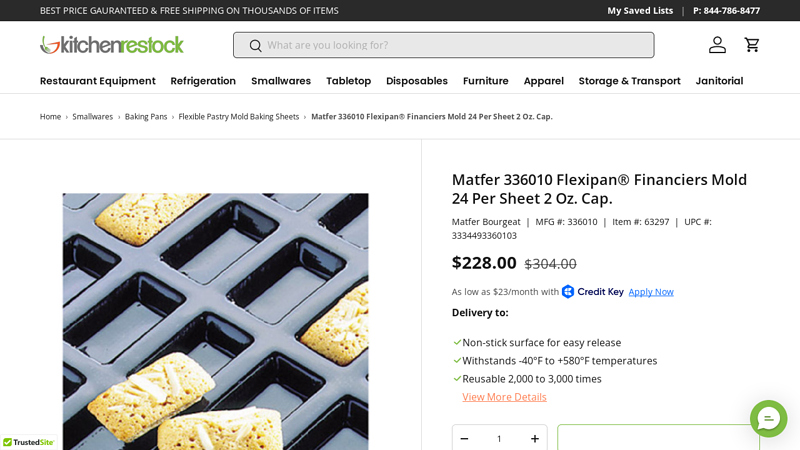 Flexipan® Financiers Mold 24 Cup 2 Oz. by Matfer