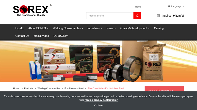 Flux Cored Wires For Stainless Steel