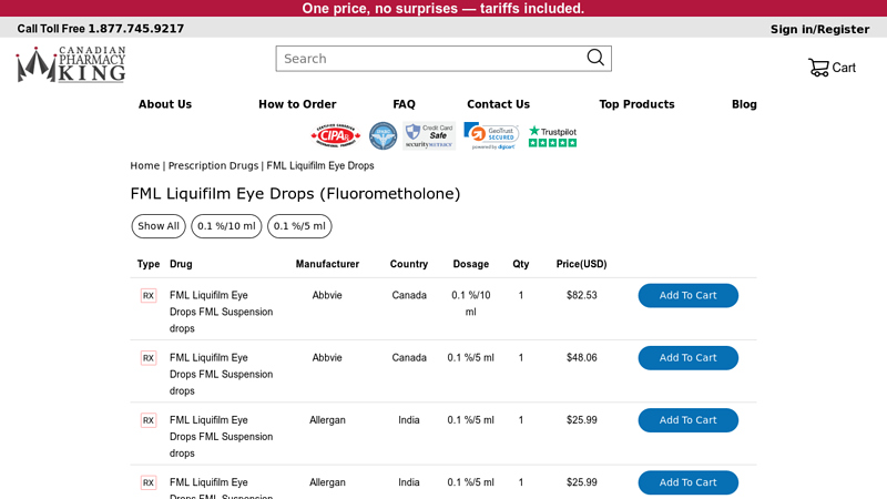 FML Liquifilm Eye Drops (Fluorometholone)