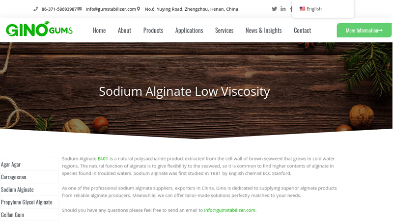 Food Grade Sodium Alginate Suppliers