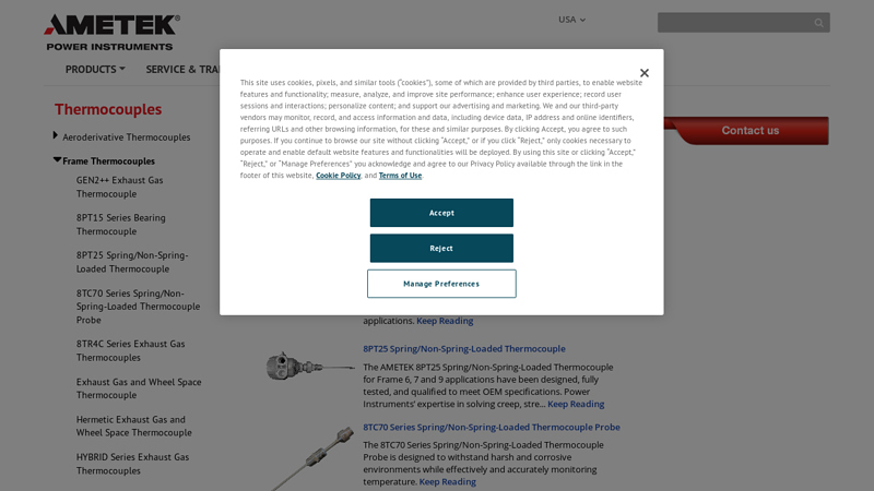 Frame Thermocouples