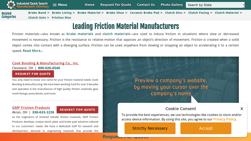 Friction Material Manufacturers