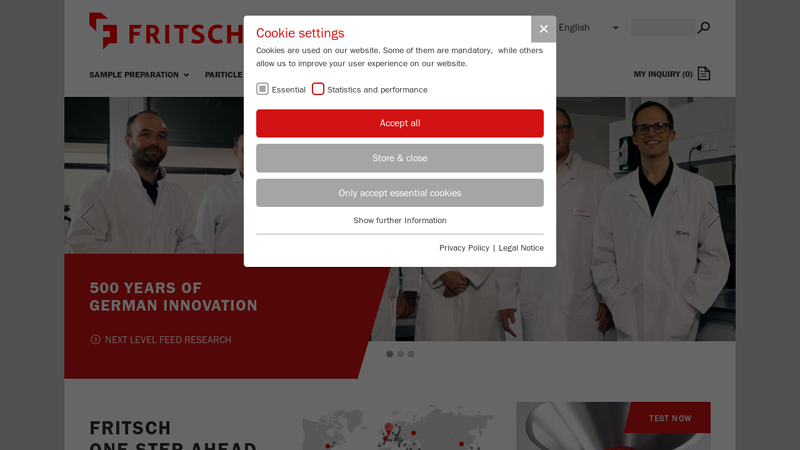FRITSCH Sample Preparation and Particle Sizing