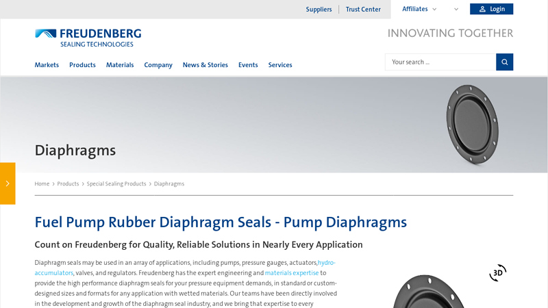 Fuel Pump Rubber Diaphragm Seals