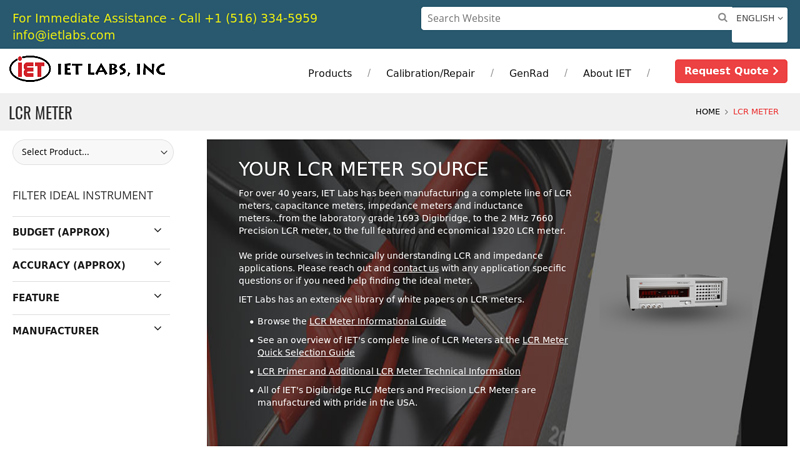 Full Line of LCR Meters for any Application