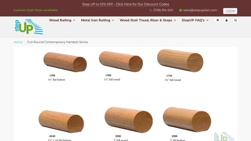 Full Round Contemporary Handrail Series