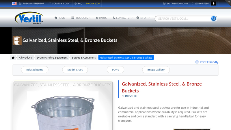 Galvanized, Stainless Steel, & Bronze Buckets