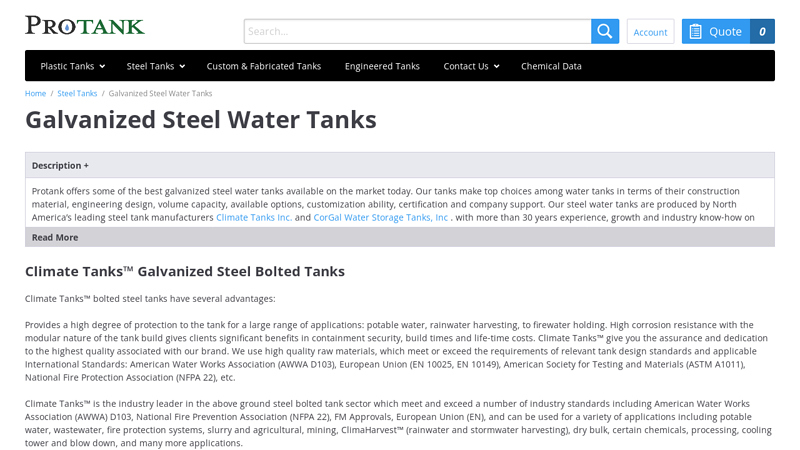 Galvanized Steel Water Tanks