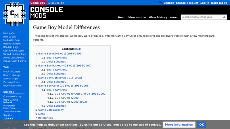 Game Boy Model Differences