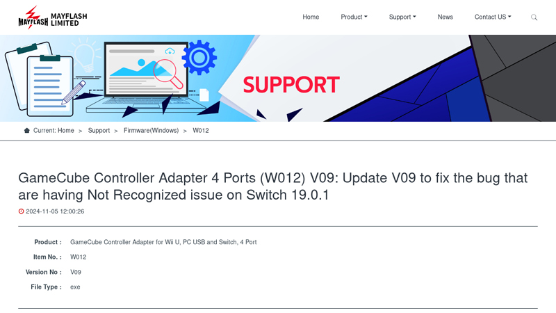 GameCube Controller Adapter 4 Ports (W012) V09