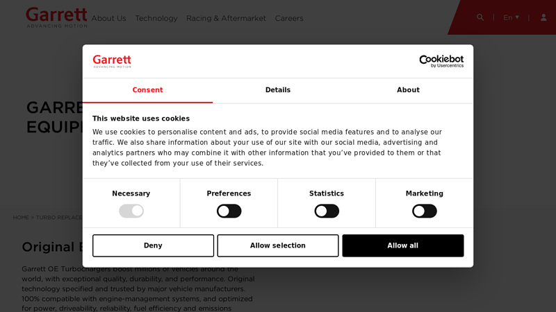 Garrett Original Equipment