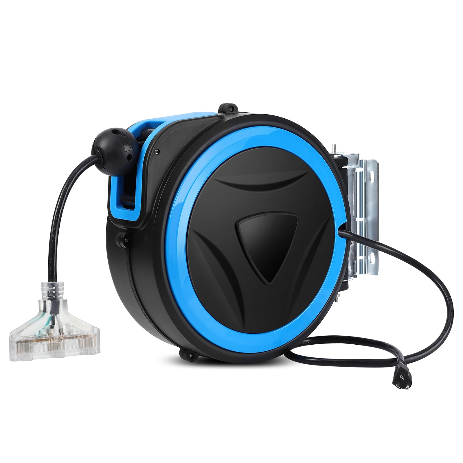 Garvee Heavy Duty Retractable Power Cord Reel with 3 Lighted ...