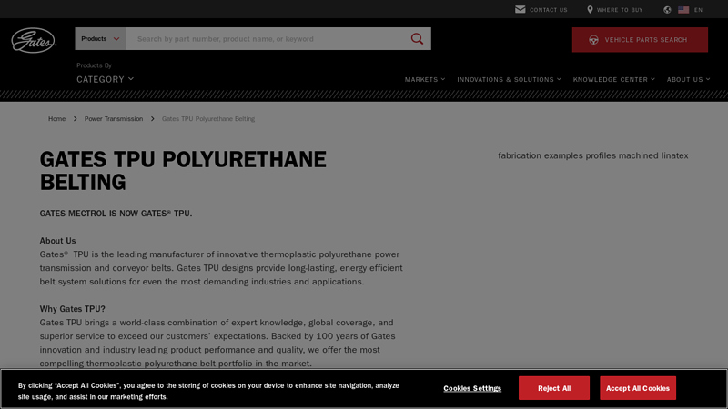 Gates TPU Polyurethane Belting