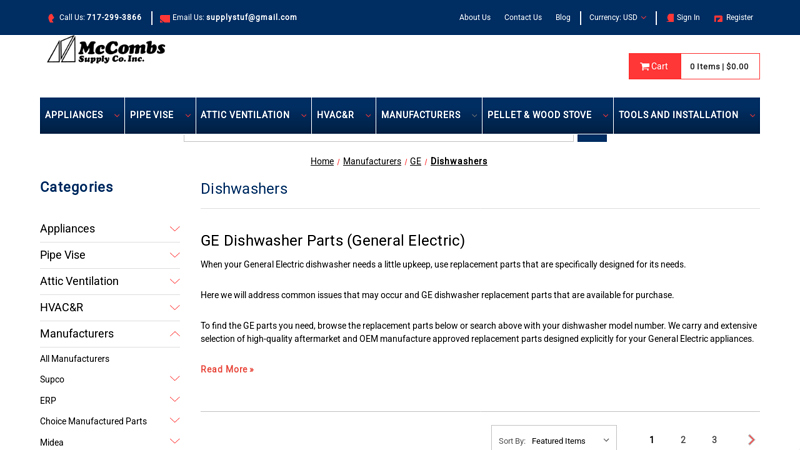 GE Dishwasher Parts (General Electric)