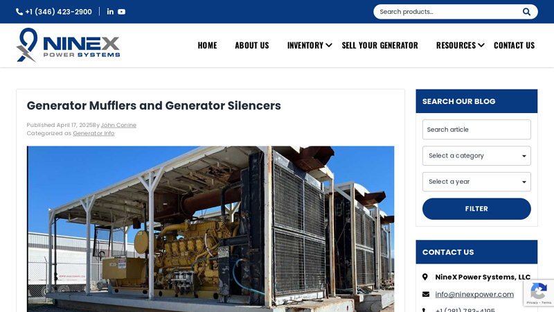 Generator Mufflers and Generator Silencers