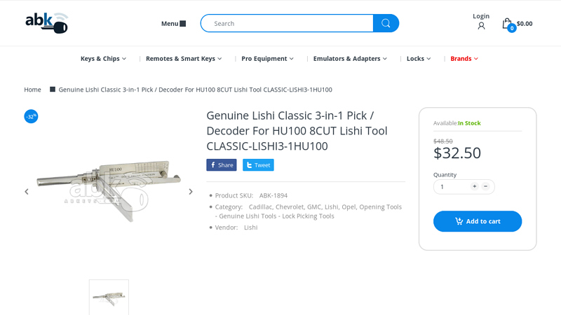 Genuine Lishi Classic 3