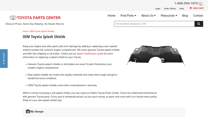 Genuine OEM Toyota Splash Shields