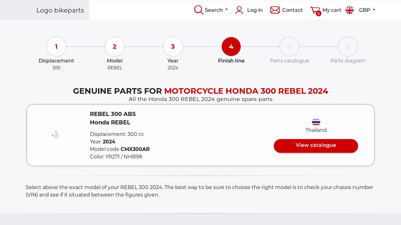 Genuine parts for Motorcycle Honda 300 REBEL 2024