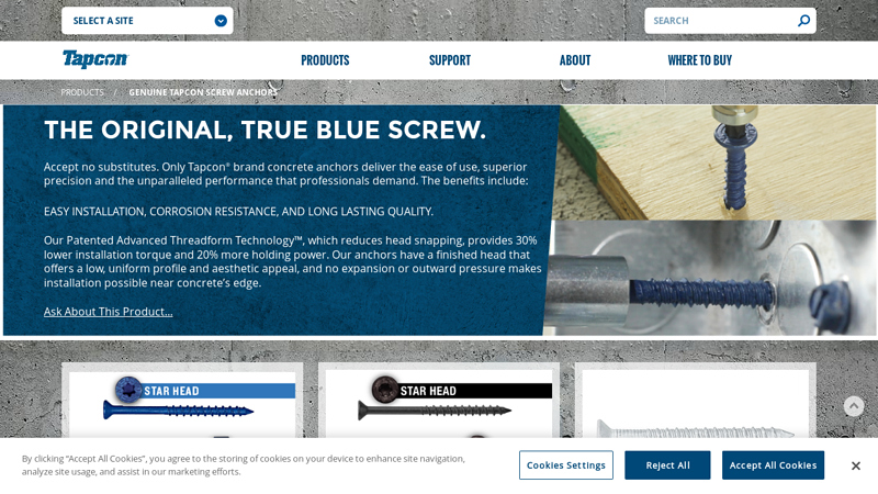 Genuine Tapcon Screw Anchors